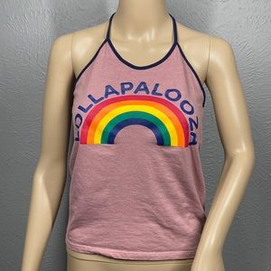 Camp Collection Lollapalooza Rainbow Halter Top Women's Size Small